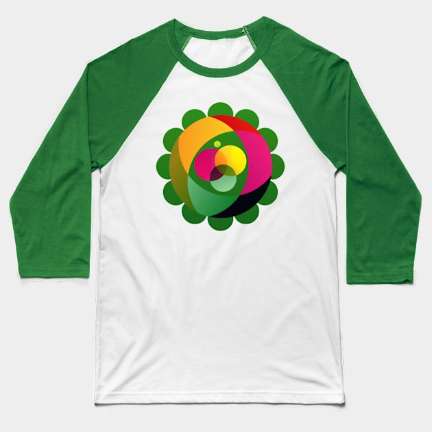 Digital Flower Baseball T-Shirt by skycloudpics